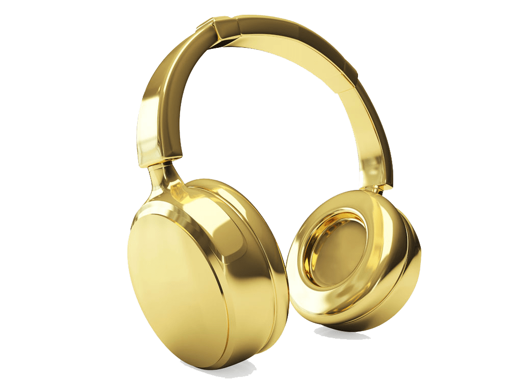 Gold Headphone 3D Computer Graphics