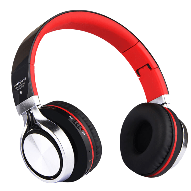 red wireless headphones